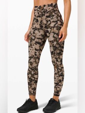 Lululemon Invigorate High-Rise Tight 25"- Dispersed Light Raw Linen Multi/Size 8